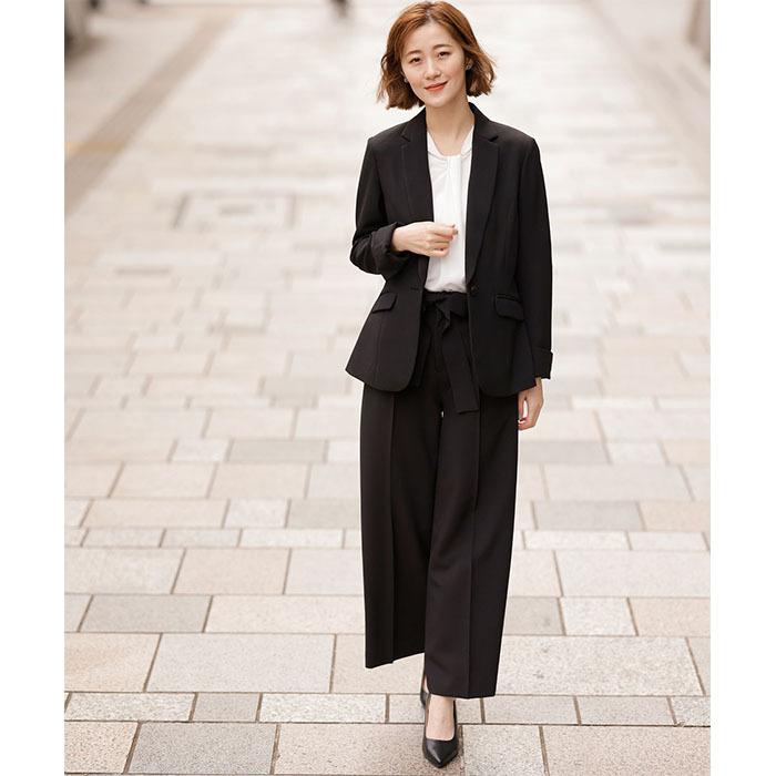 【２点セット】〈ワイドパンツ〉スゴく伸びる全方向ストレッチ！洗えて型くずれしないセットスーツ_20