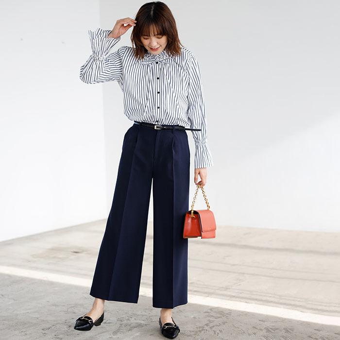 【２点セット】〈ワイドパンツ〉スゴく伸びる全方向ストレッチ！洗えて型くずれしないセットスーツ_6