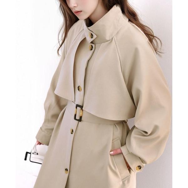 大人レトロ降臨。2wayビッグカラーボリュームスリーブトレンチコート