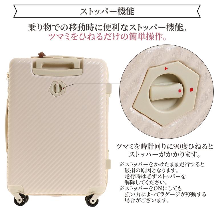 HaNT×ジュエルナコラボ スーツケース Mサイズ 46L  キャスターストッパー かわいい 花柄の画像