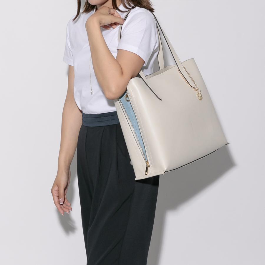 BASE 【A4対応】 2WAY ダブルハンドル サイドジップトートバッグ (L