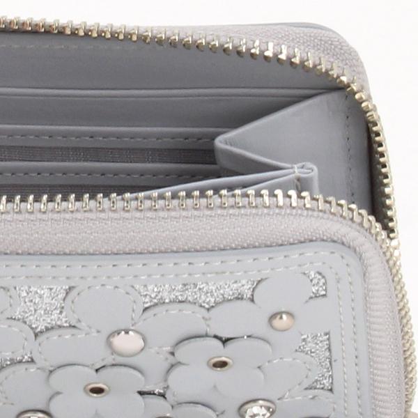 未使用　ANTEPRIMA フォラータ II ラウンドロングウォレット　グレー アンテプリマ フォラータII ラウンドファスナー 長財布 フラワー