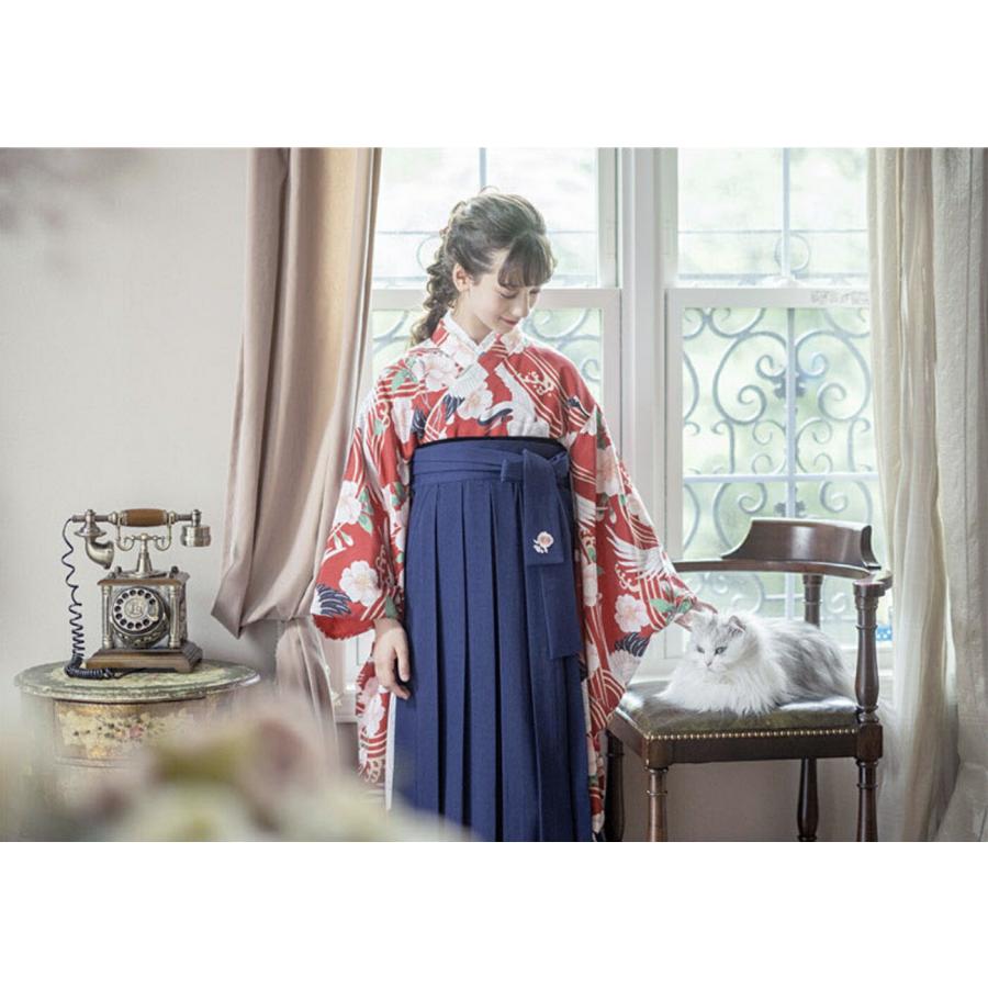 Catherine Cottage袴セット 鶴と桜柄青×象牙袴 肌襦袢付 Catherine Cottage（キャサリンコテージ） 高級袴セット・襦袢付き