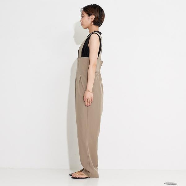 タックテーパードサロペットオールインワン タックリラックス