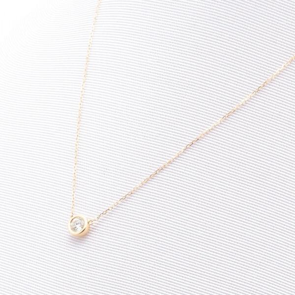 K18 イエローゴールド ダイヤモンド ネックレス（0.2ct）の画像