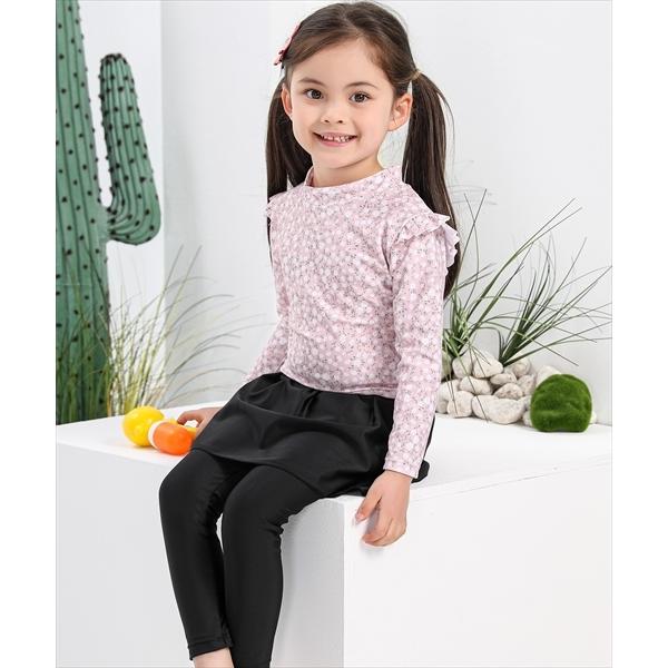 キッズ水着 長袖フローラル柄トップス+スカート付きレギンス 上下2点セット | TeddyShop | 12