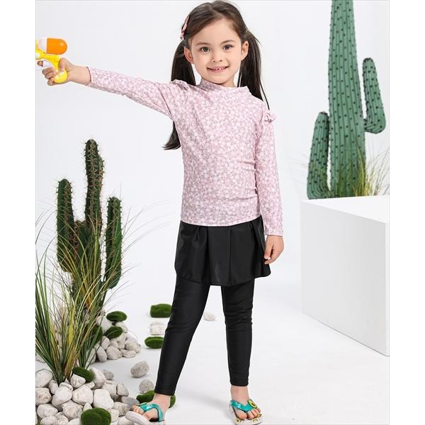 キッズ水着 長袖フローラル柄トップス+スカート付きレギンス 上下2点セット | TeddyShop | 14