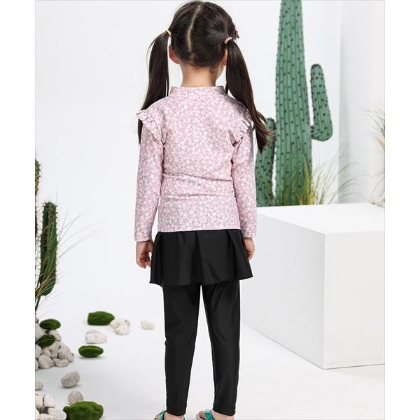 キッズ水着 長袖フローラル柄トップス+スカート付きレギンス 上下2点セット | TeddyShop | 15