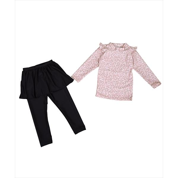 キッズ水着 長袖フローラル柄トップス+スカート付きレギンス 上下2点セット | TeddyShop | 16