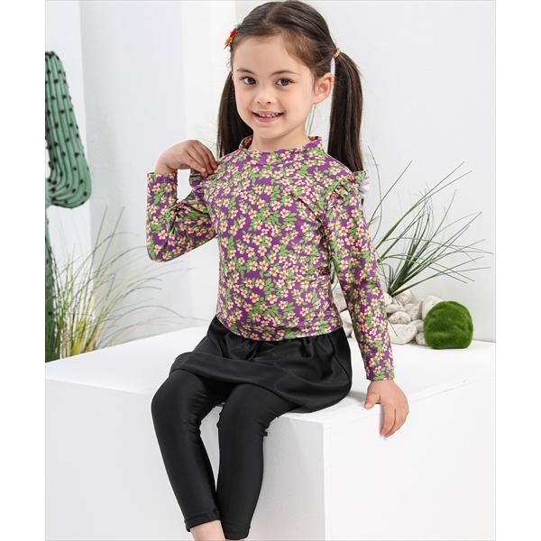 キッズ水着 長袖フローラル柄トップス+スカート付きレギンス 上下2点セット | TeddyShop | 17