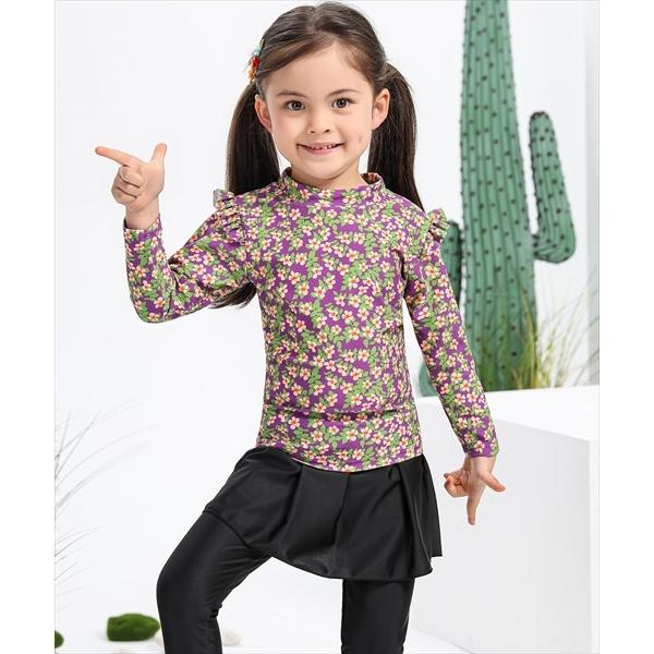 キッズ水着 長袖フローラル柄トップス+スカート付きレギンス 上下2点セット | TeddyShop | 18