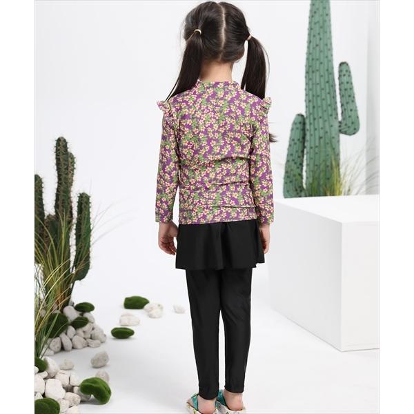 キッズ水着 長袖フローラル柄トップス+スカート付きレギンス 上下2点セット | TeddyShop | 20