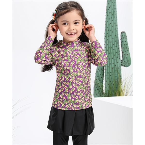 キッズ水着 長袖フローラル柄トップス+スカート付きレギンス 上下2点セット | TeddyShop | 04