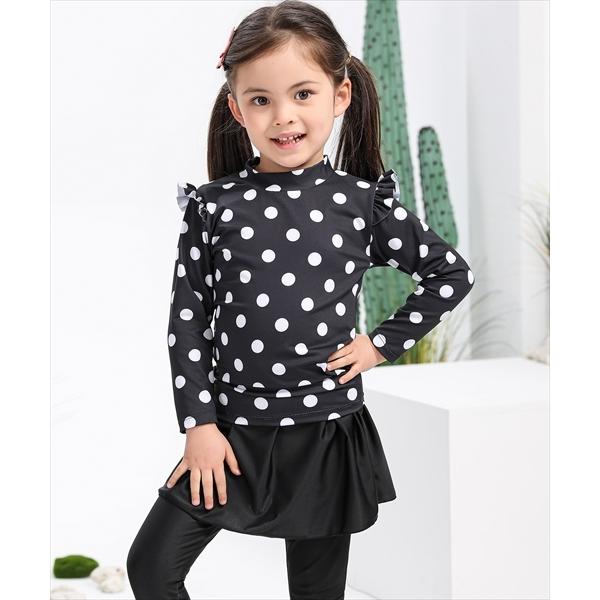 キッズ水着 長袖フローラル柄トップス+スカート付きレギンス 上下2点セット | TeddyShop | 08