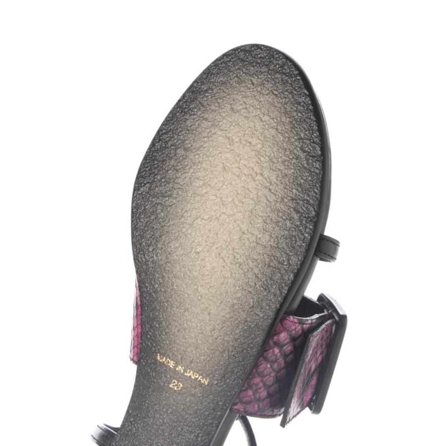 RABOKIGOSHI works 【ネット限定カラー】ヘビ柄本革ストラップサンダル