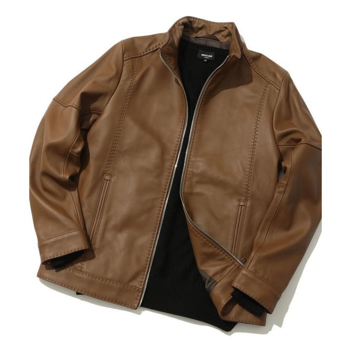 【未使用】メンズビギMen's Bigi ラムレザーライダースジャケット　ブルー MEN'S BIGI（メンズビギ）の「ラムレザー シングルライダース