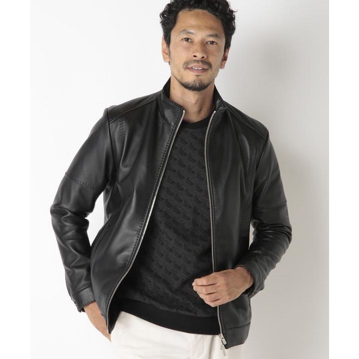 新入荷 【俳優 渡部篤郎さん着用】ラムレザークロームタンニングジャケット 【LWH6388951944】(22264円)