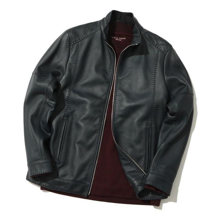 新入荷 【俳優 渡部篤郎さん着用】ラムレザークロームタンニングジャケット 【LWH6388951944】(22264円)