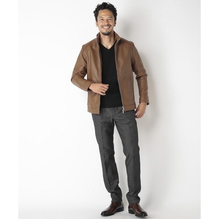 新入荷 【俳優 渡部篤郎さん着用】ラムレザークロームタンニングジャケット 【LWH6388951944】(22264円)