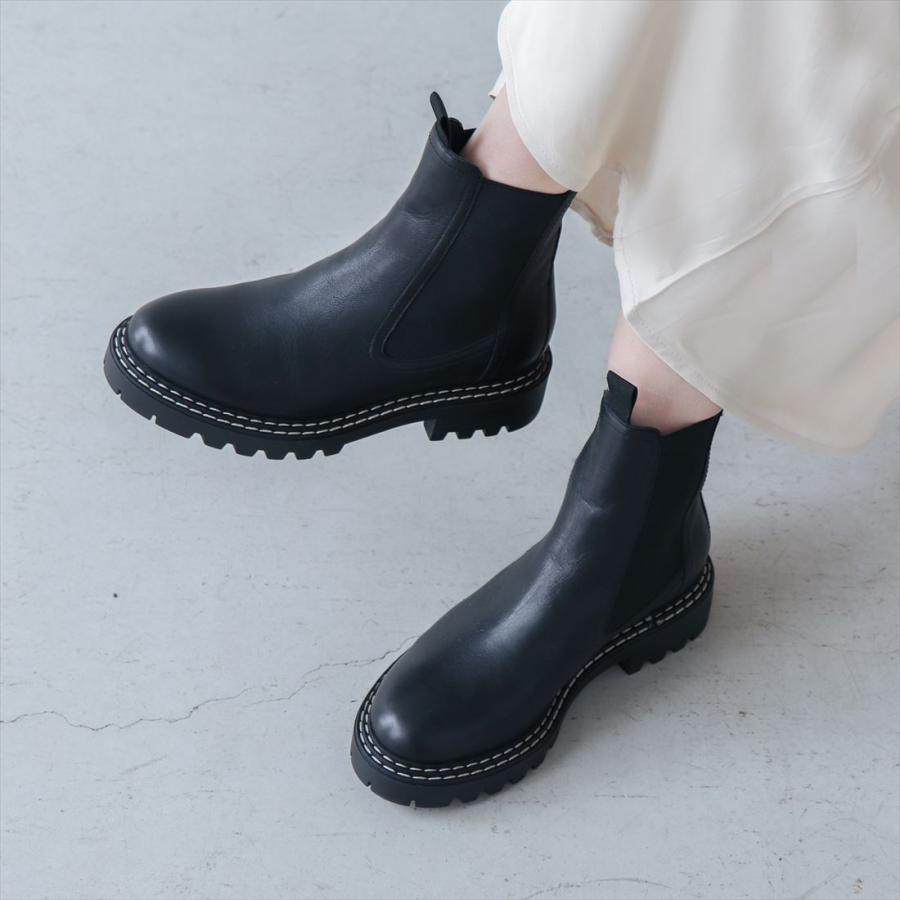 EVOL（EVOL）/【EVOL】本革トラックソールホワイトステッチブーツ IT8097 EVOL（イーボル） 【EVOL】本革トラックソールホワイトステッチブーツ