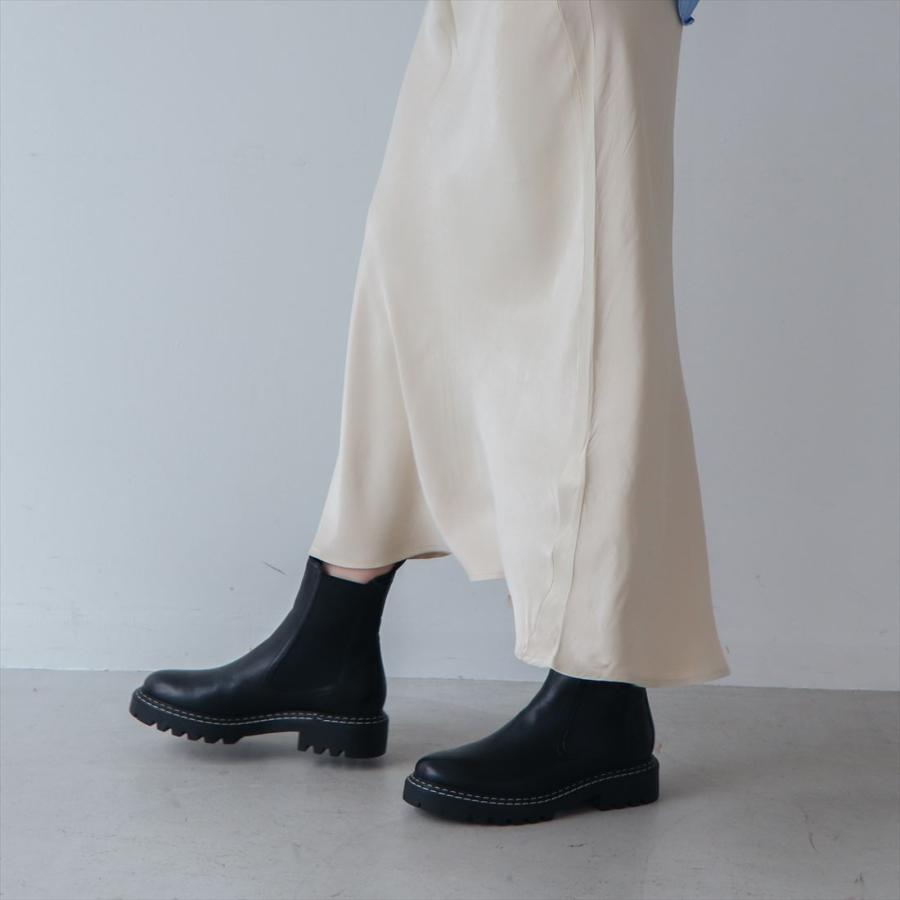 EVOL（イーボル） 【EVOL】本革トラックソールホワイトステッチブーツ