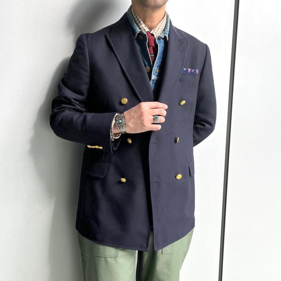 Southwick: PAXTON ウール ネイビー ダブルブレザーの画像