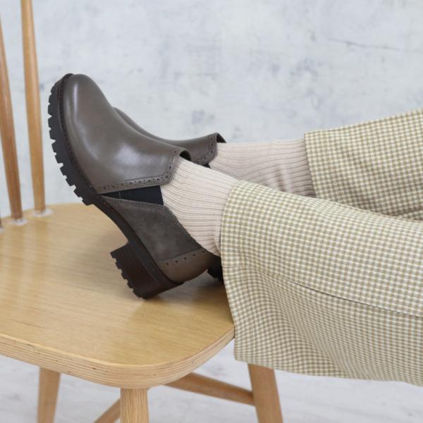 モードカオリ トラックソールコンビスリッポン モード カオリ MODE KAORI 【本革】 トラックソールコンビ