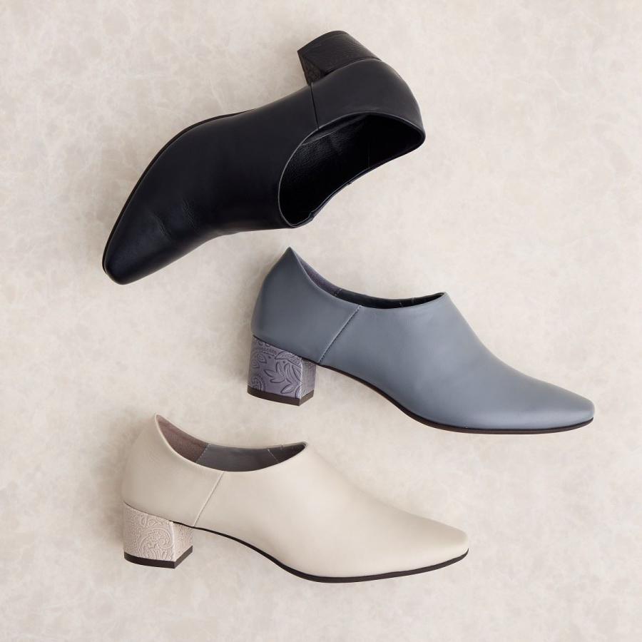 HIMIKO（HIMIKO）/やわらかレザー◇【撥水】【25秋冬新作 】ペイズリー型押しヒールソフトバブーシュ/621312 HIMIKO やわらかレザー◇【撥水】【25秋冬新作 】ペイズリー型押し