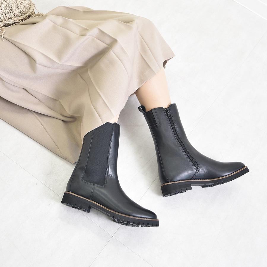 アルファ キュービック（ALPHA CUBIC）/【本革】〔撥水〕サイドゴアショートブーツ ALPHA CUBIC（アルファ キュービック） 【本革】〔撥水〕サイドゴア