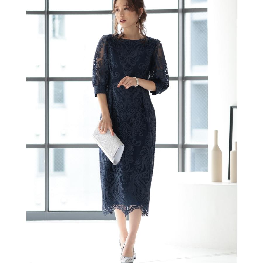 PREFERIR（プレフェリール） 刺繍レースバックリボン結婚式パーティ