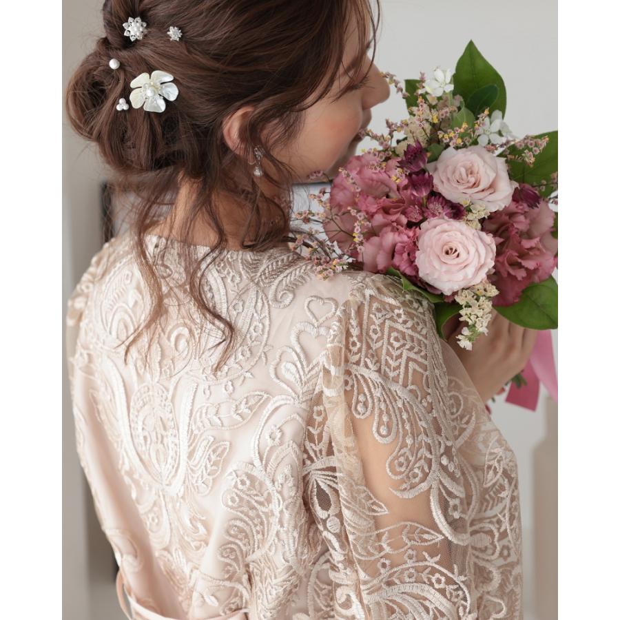 PREFERIR（プレフェリール） 刺繍レースバックリボン結婚式パーティ