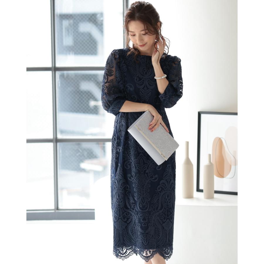 PREFERIR（プレフェリール） 刺繍レースバックリボン結婚式パーティ