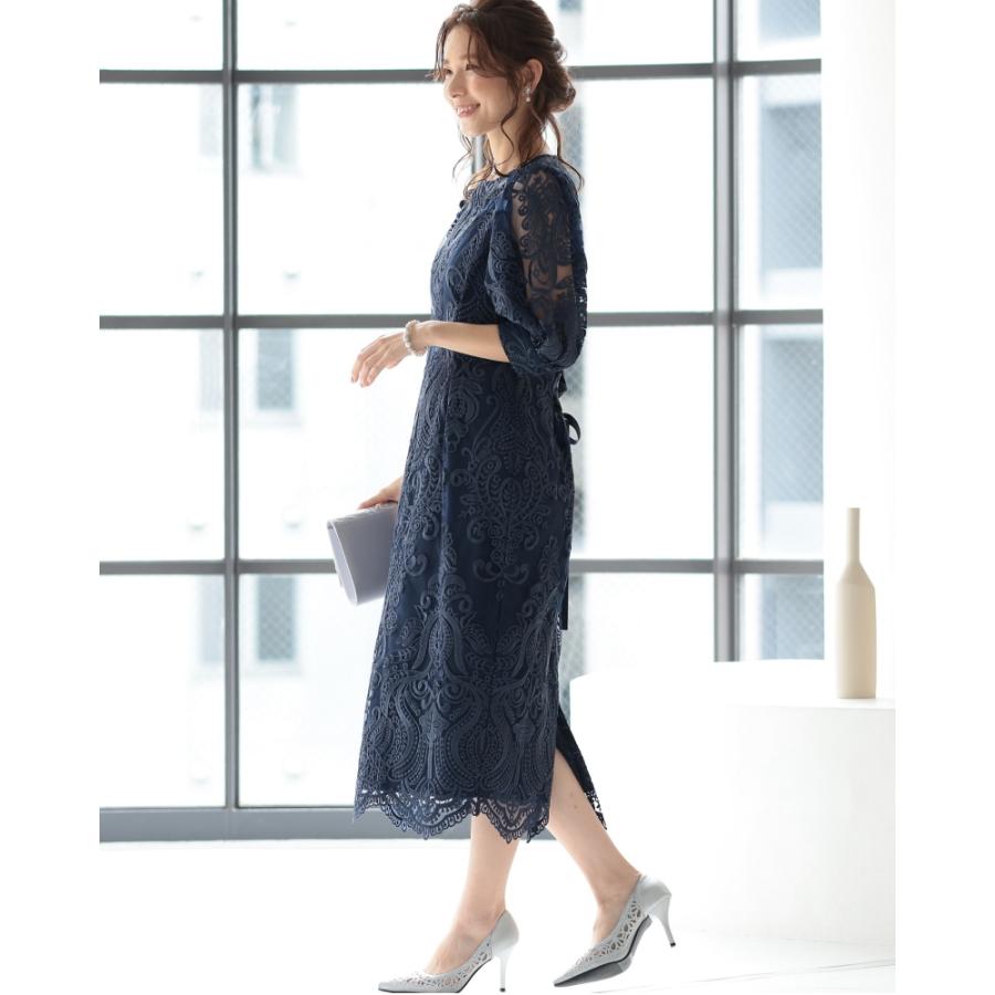 PREFERIR（プレフェリール） 刺繍レースバックリボン結婚式パーティ