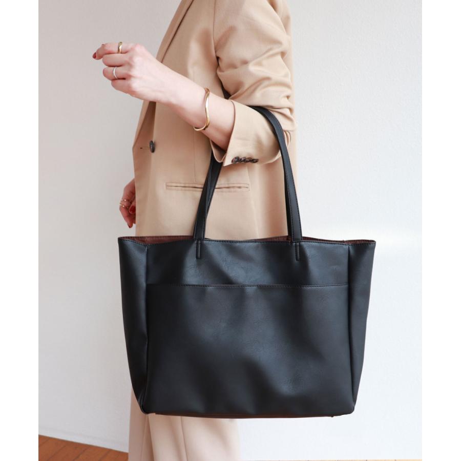 andme（アンドミー） フェイクレザー 合皮 A4 トートバッグ : マルイ