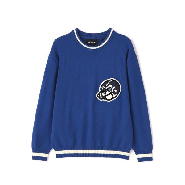 LETTERED CHENILLE PATCH CREW NECK SWEATER ／ レタード シ｜0101marui｜13