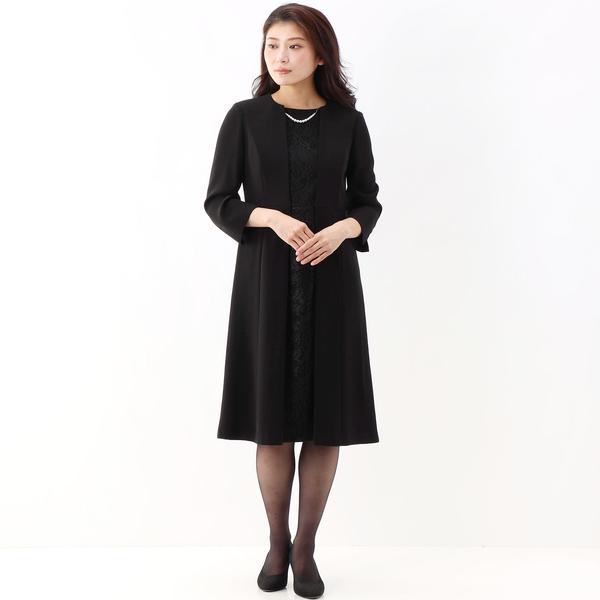 INFINE 【喪服/礼服/ブラックフォーマルスーツ】レース使い長袖 