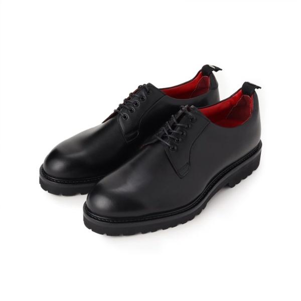 WHダブルエイチU-0001外羽根プレーントゥ85 26.5cm 黒ブラック革靴