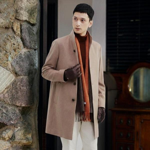 TAKEO KIKUCHI タケオキクチ ウールカシミヤブレンド スタンドカラー TAKEO KIKUCHI（タケオキクチ） 【ウールカシミヤブレンド】ビーバー調