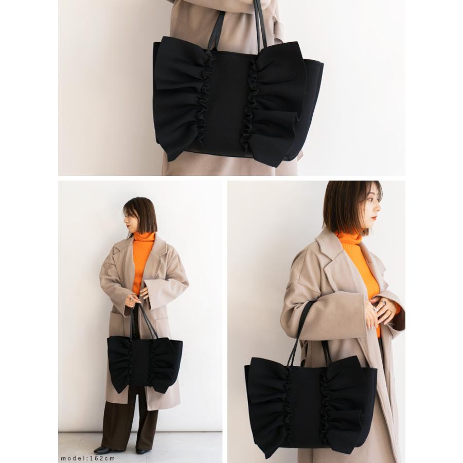 VitaFelice ネオプレーンフリルBIGトートバッグ【aroco