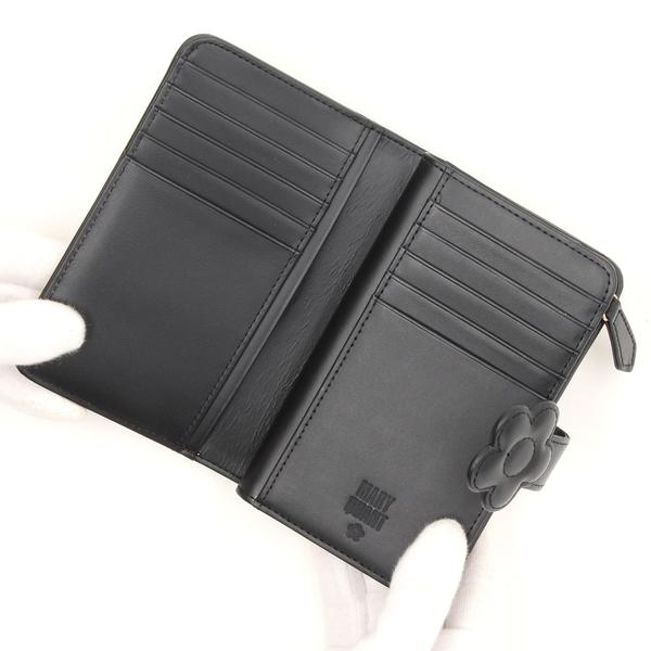 【美品】MARY QUANT デイジーパッチスナップ2 Lウォレット 黒 マリークワント MARY QUANT デイジーパッチスナップ2 L