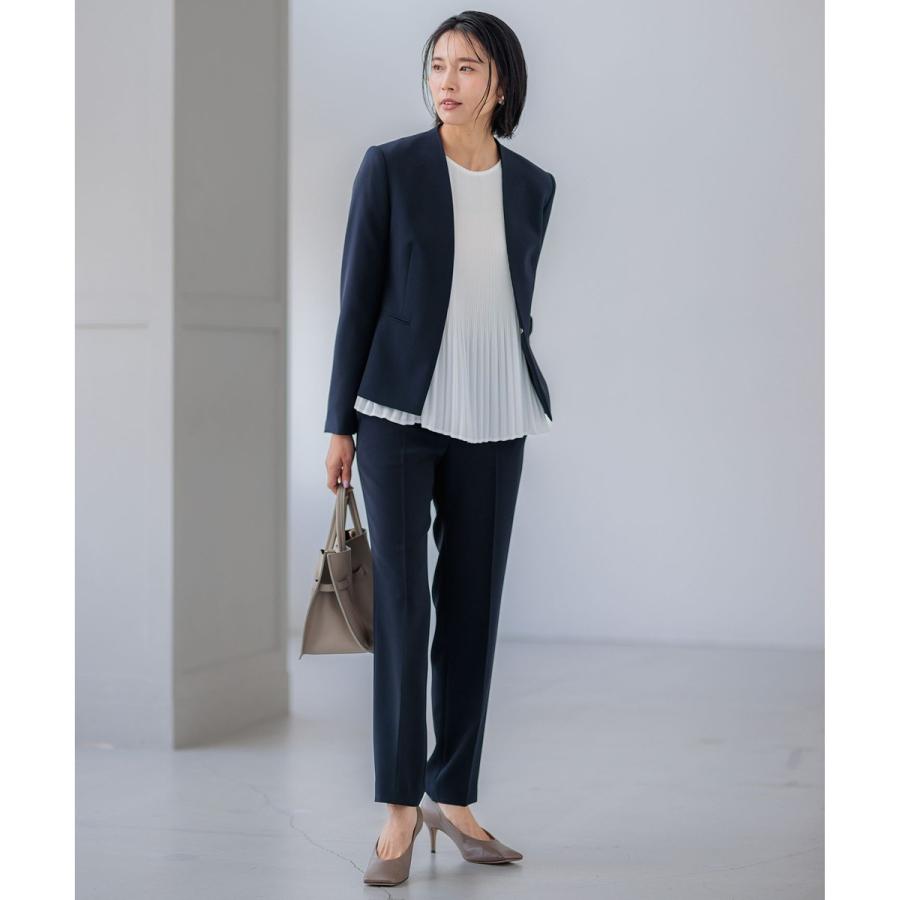 【美品】23区　トリアセダブルジョーゼット 　スーツ　セットアップ　　ネイビー 23区 【プレミアムスーツ2点SET】トリアセダブルジョーゼット