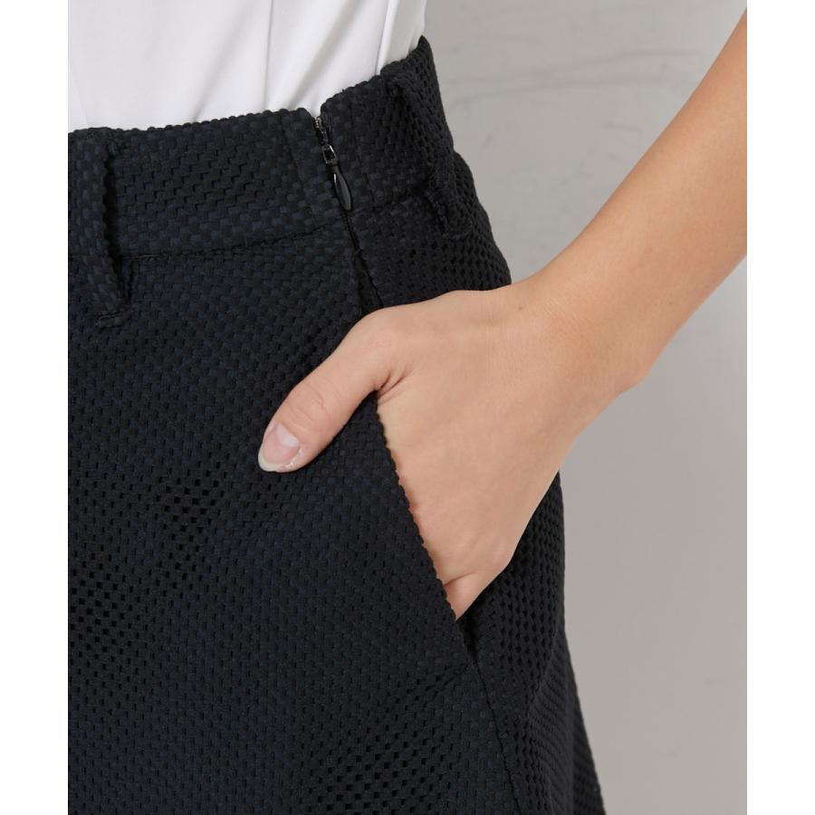 JUN&ROPE' 【UV】【接触冷感】【防透】チェッカーレースフレアスカート