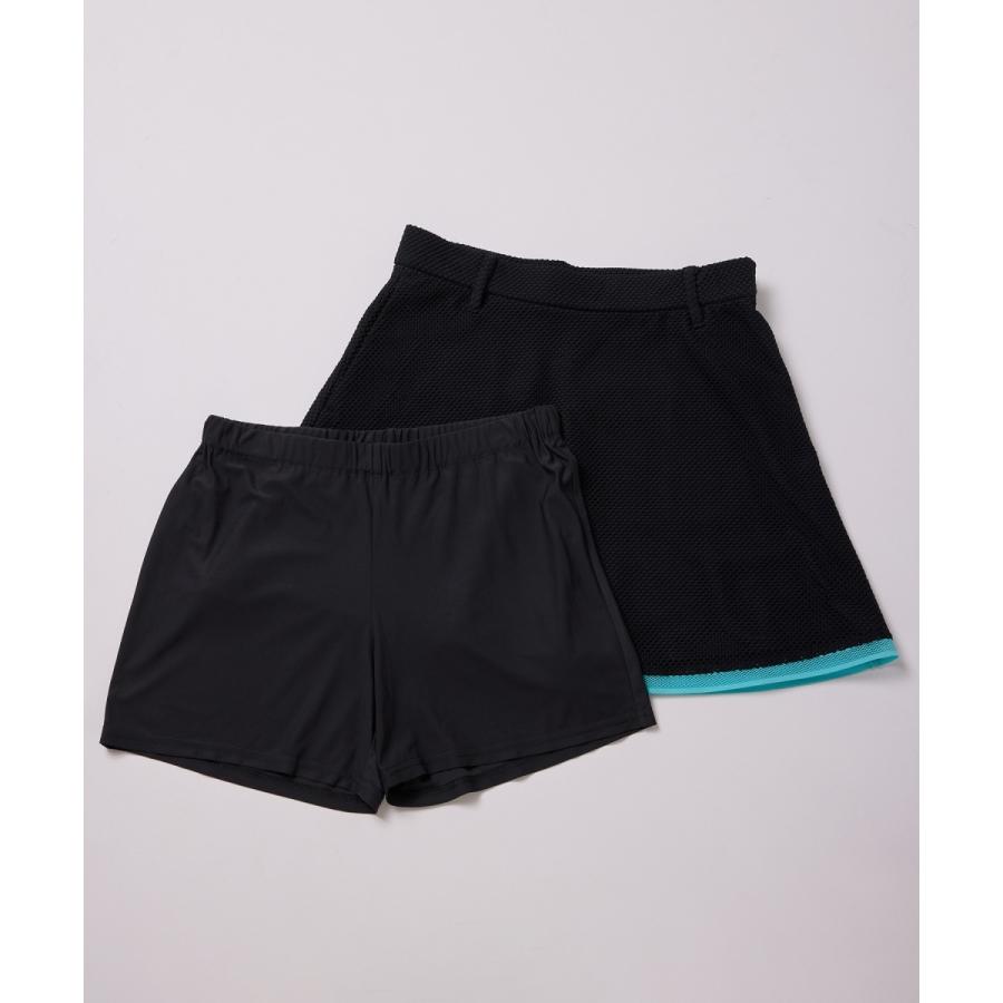 JUN&ROPE' 【UV】【接触冷感】【防透】チェッカーレースフレアスカート