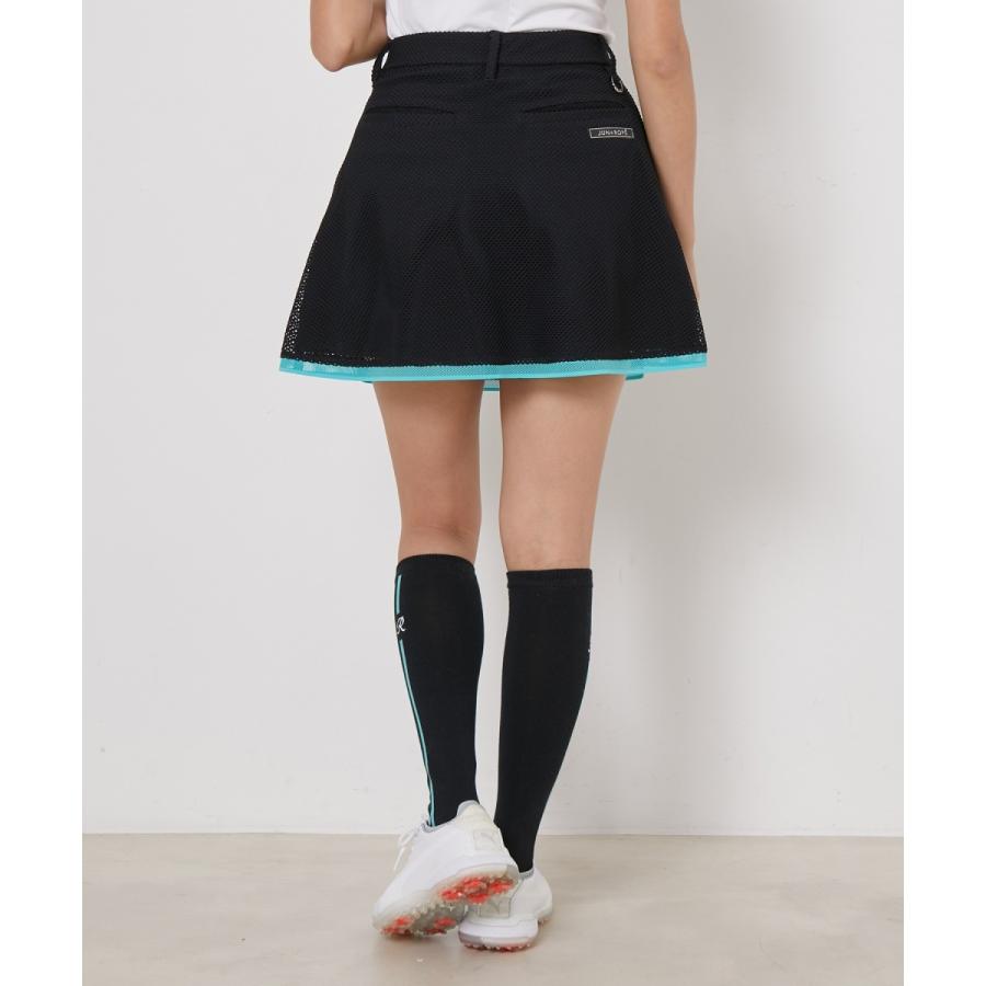 ジュンロペ【UV】【接触冷感】【防透】チェッカーレースフレアスカート JUN&ROPE' 【UV】【接触冷感】【防透】チェッカーレースフレアスカート