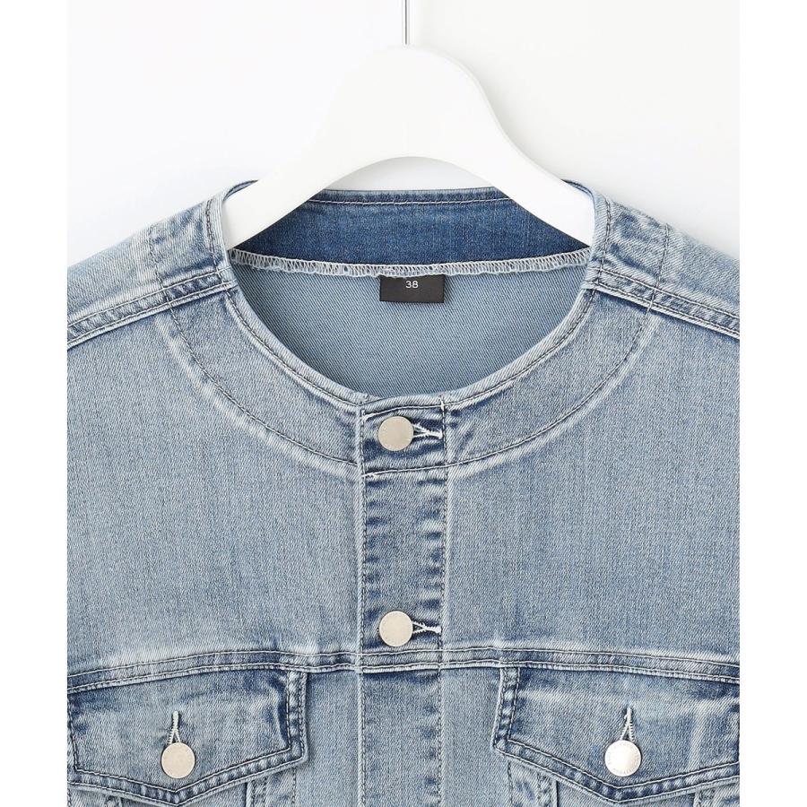 【ご好評につき追加生産・洗える】USUKARU DENIM ノーカラージャケットの画像