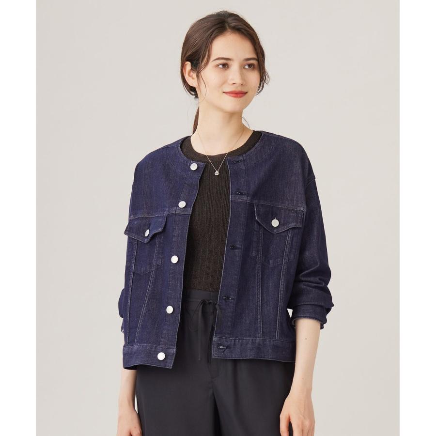 【ご好評につき追加生産・洗える】USUKARU DENIM ノーカラージャケットの画像