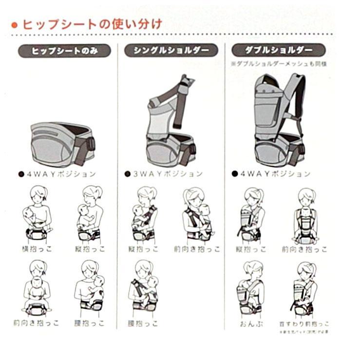 napnap たためるヒップシートTranダブルショルダーヒップシート