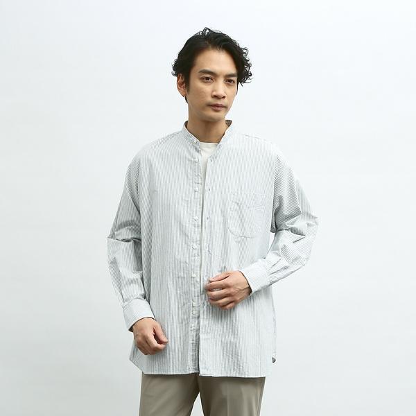 【Individualized shirts】別注 / ストライプ バンドカラー｜0101marui｜15