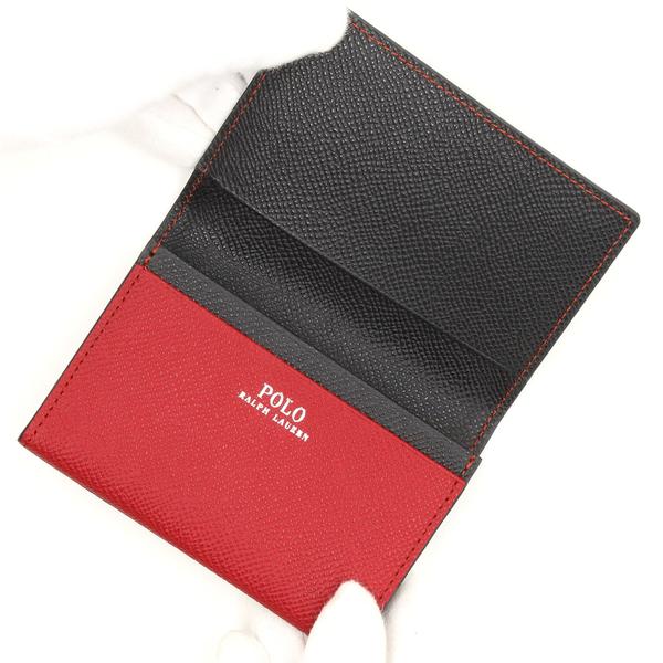 新品未使用　ポロラルフローレン　名刺入れ　黒赤レザー POLO RALPH LAUREN ポロ ラルフローレン 名刺入 : マルイ(丸井