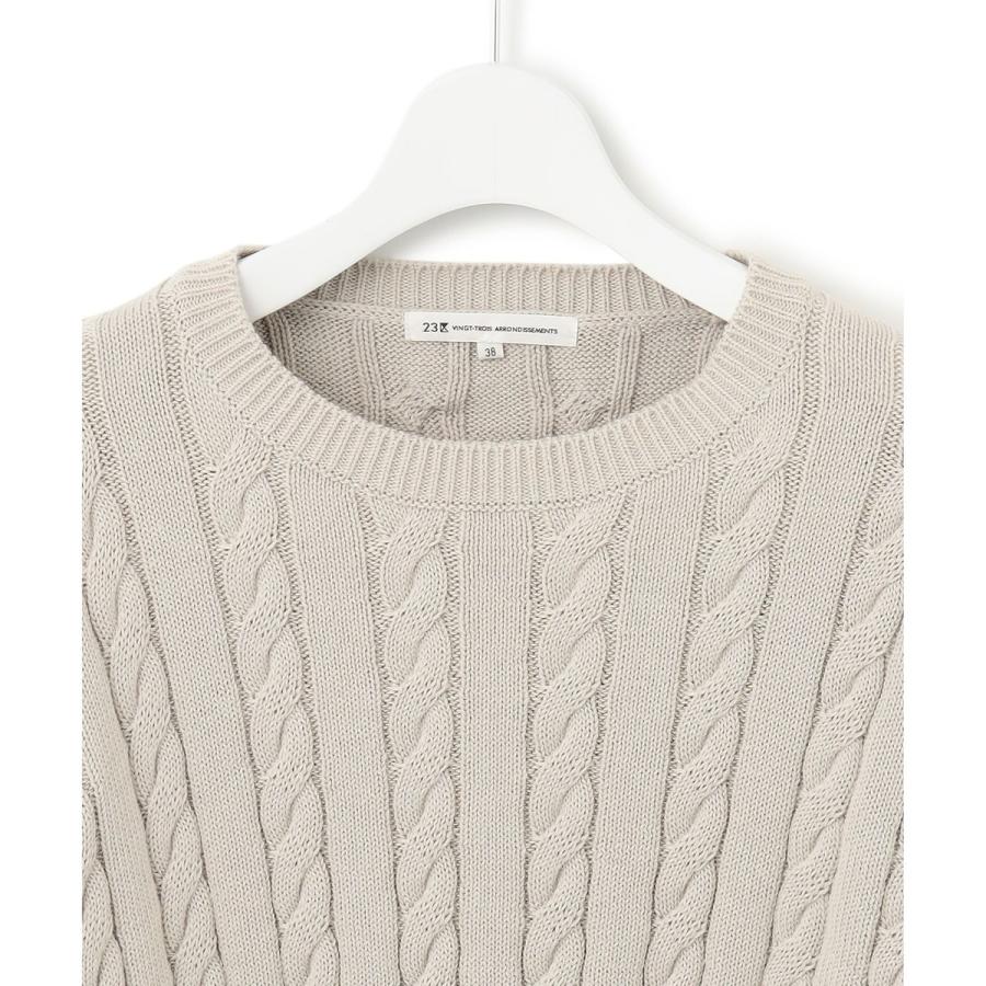 23区 ニット　コットン　ポリエステル　ケーブル編み　洗える　新品　タグ付き 23区（ニジュウサンク） 【洗える】コンパクトコットンポリエステル